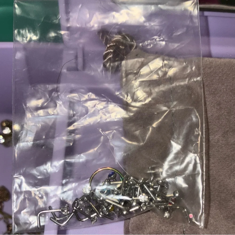 Assorted Silver-Tone Body Nosering Jewelry Piercing Lot - Picture 1 of 4